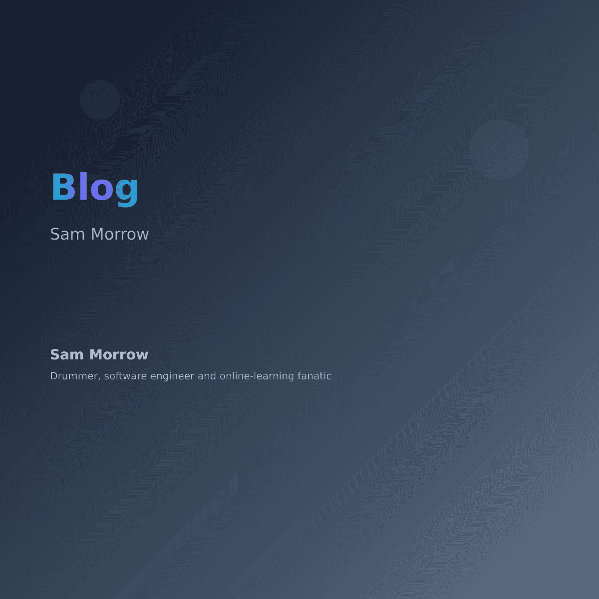 Blog | Sam Morrow